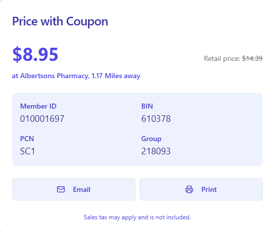 ScriptDiscount feature: Save on your prescription